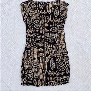 TRIBAL PRINT ZIPPERED DRESS